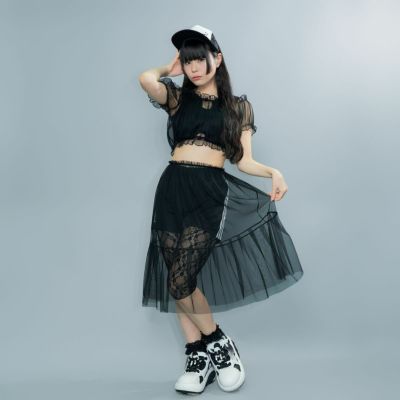 レイヤードチュールスカート17
