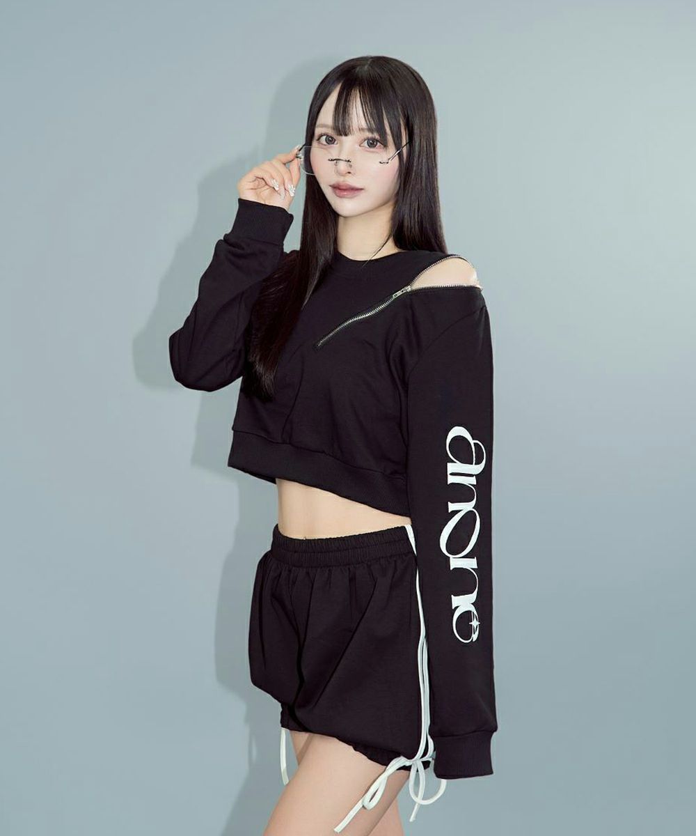 肩ジップショートスウェット06