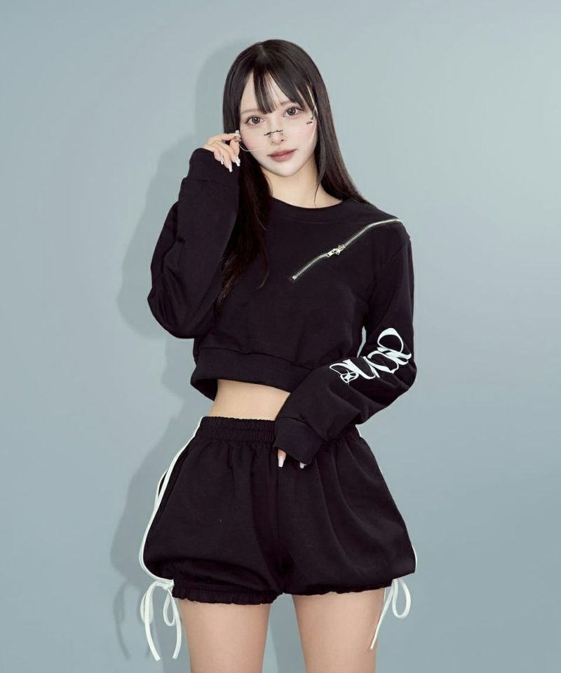 肩ジップショートスウェット07