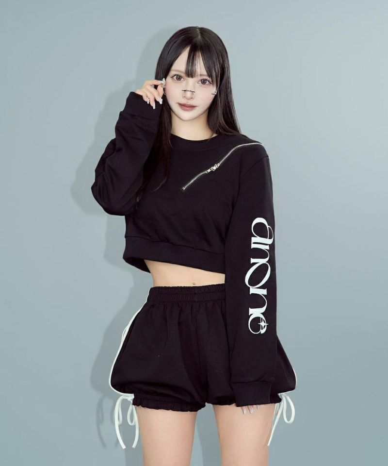 肩ジップショートスウェット08