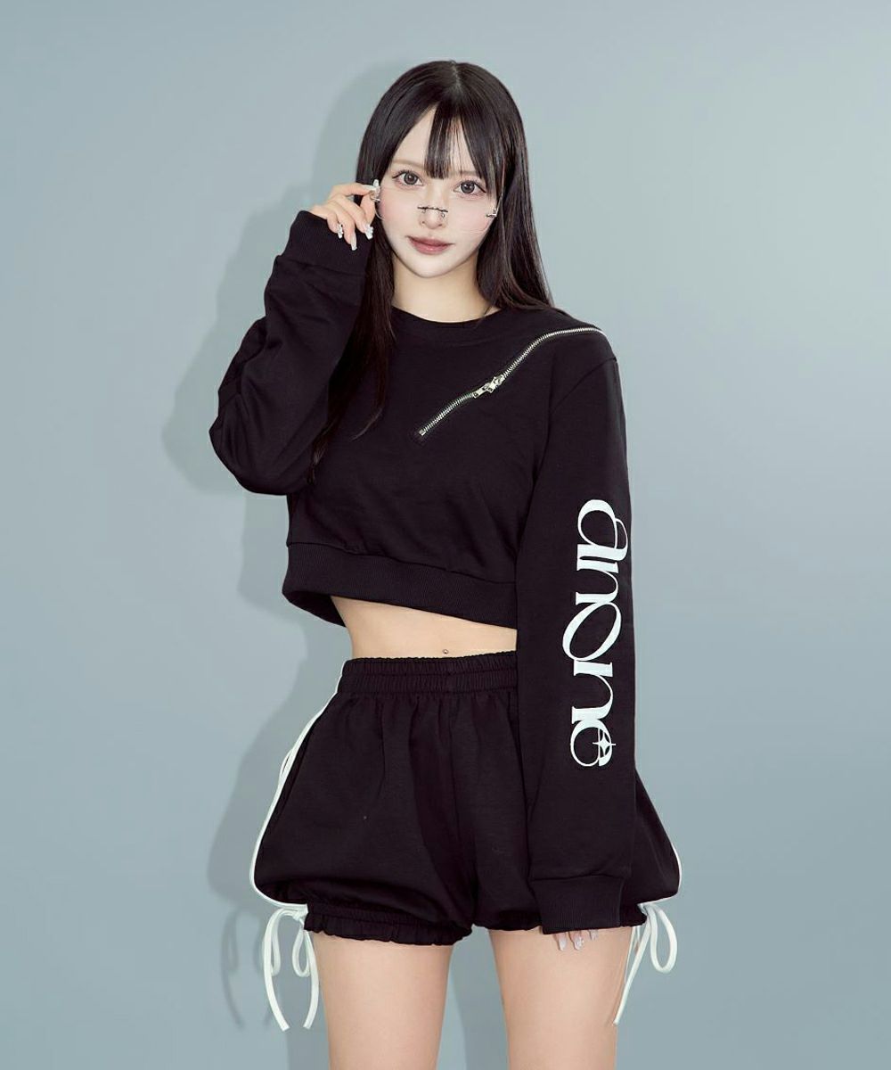 肩ジップショートスウェット08