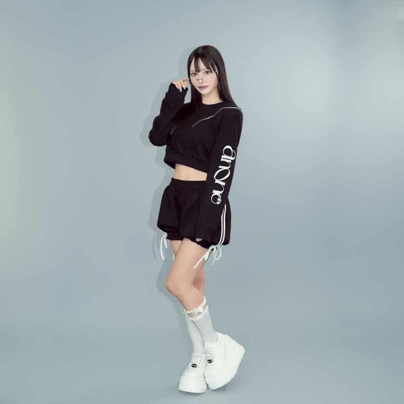 肩ジップショートスウェット11