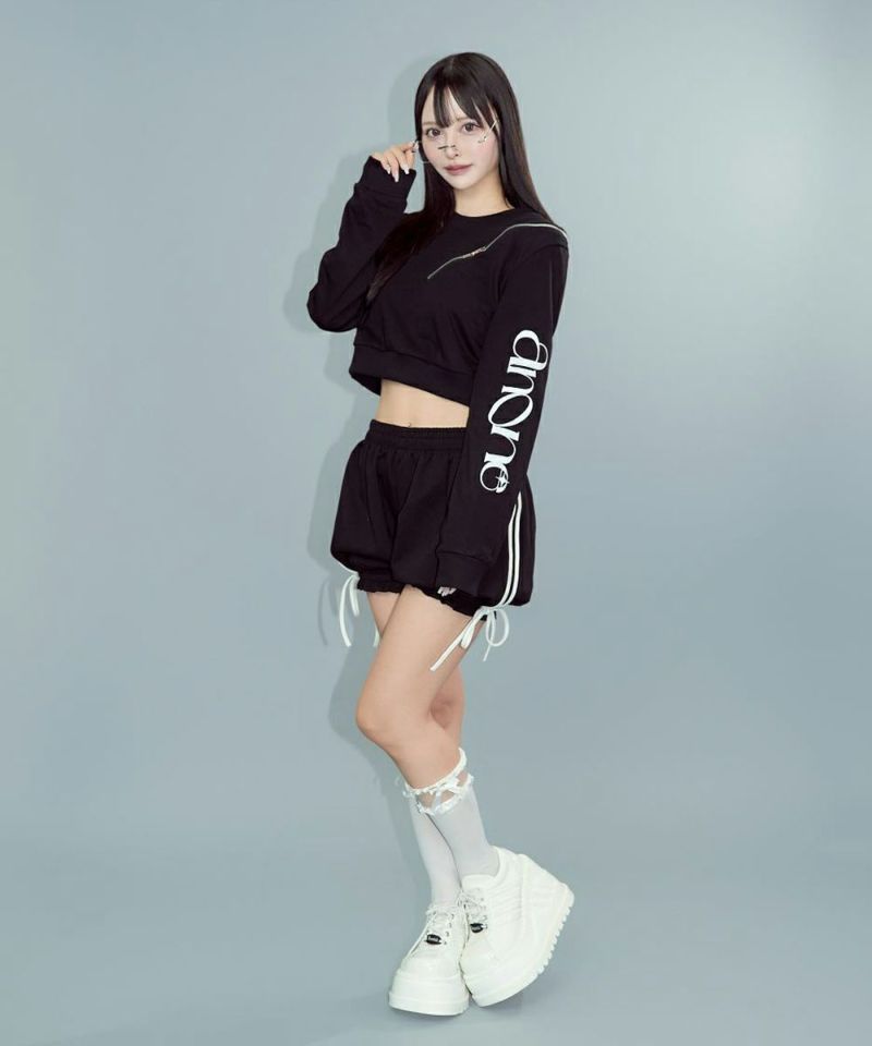 肩ジップショートスウェット11