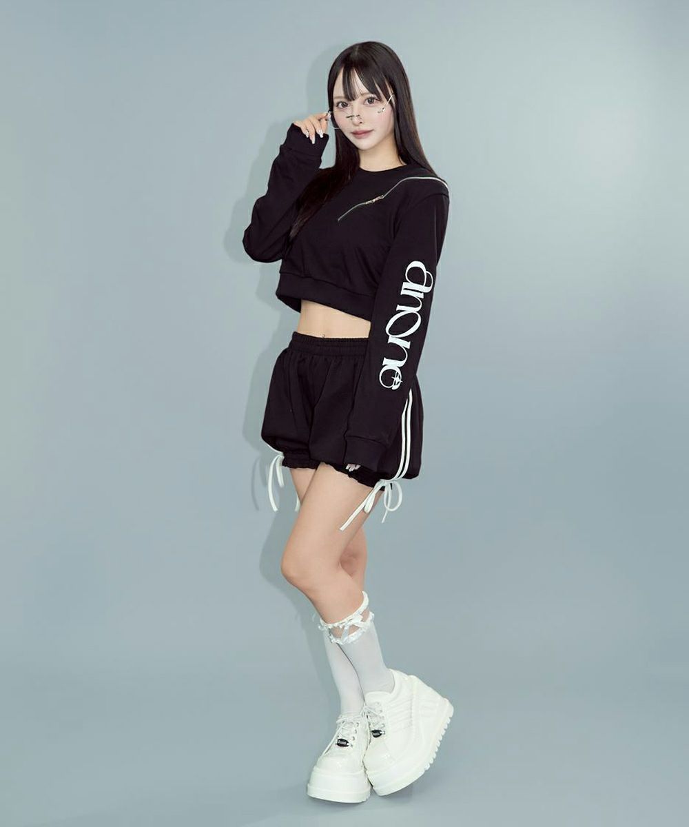 肩ジップショートスウェット11