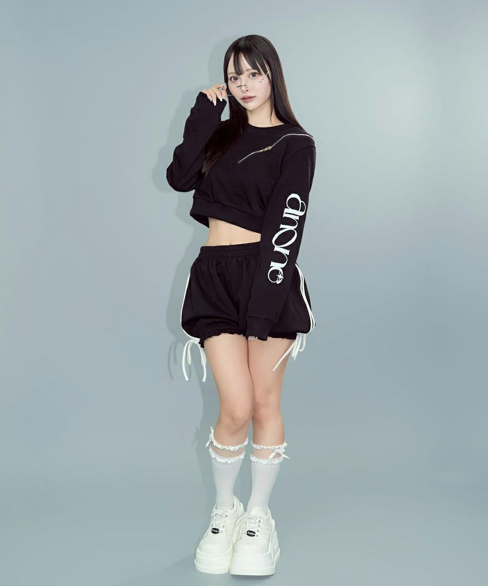 肩ジップショートスウェット12