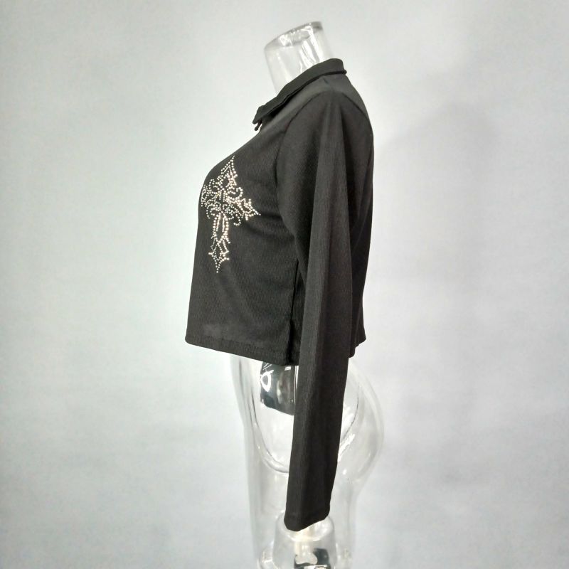 ラインストーンポロシャツ02