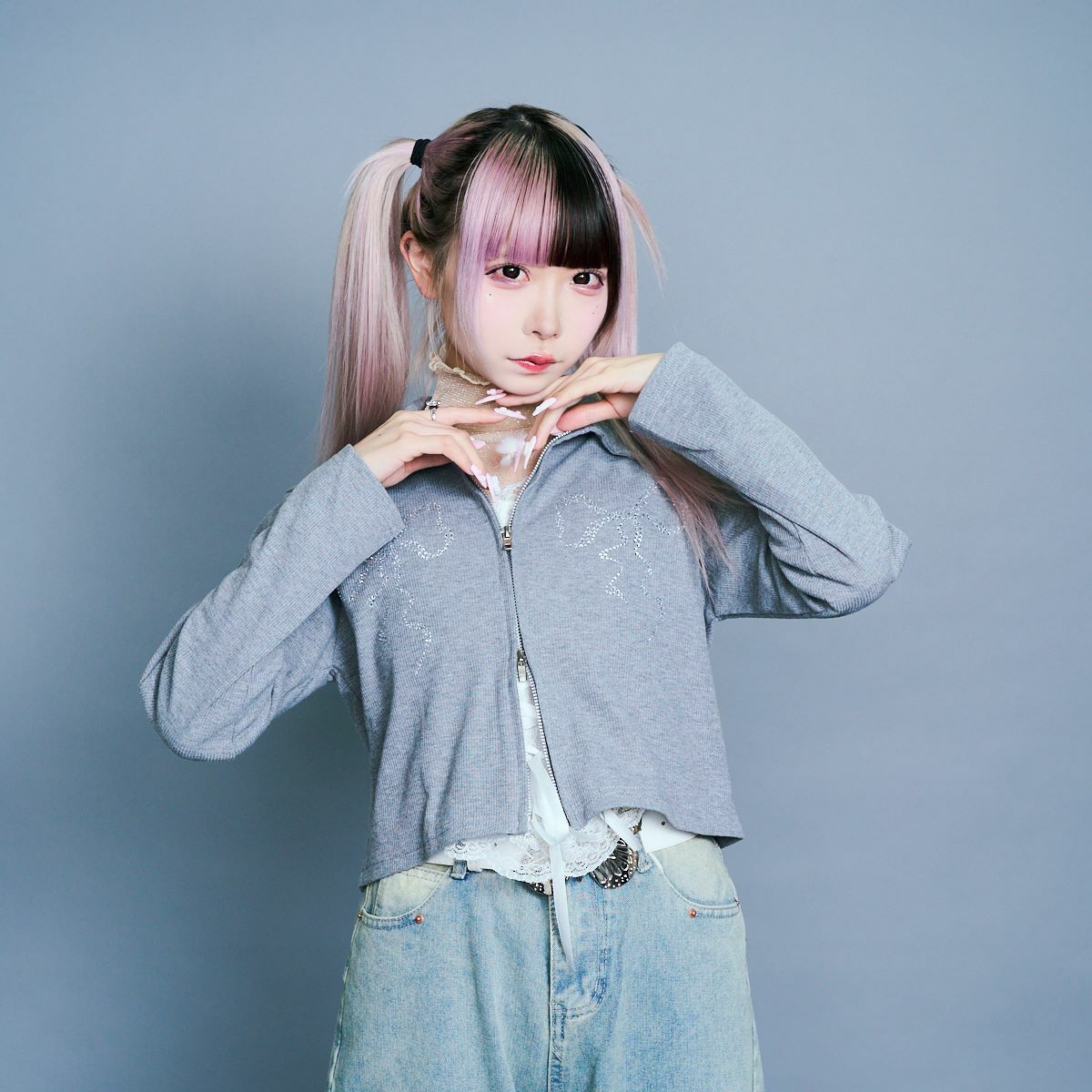 ラインストーンポロシャツ06