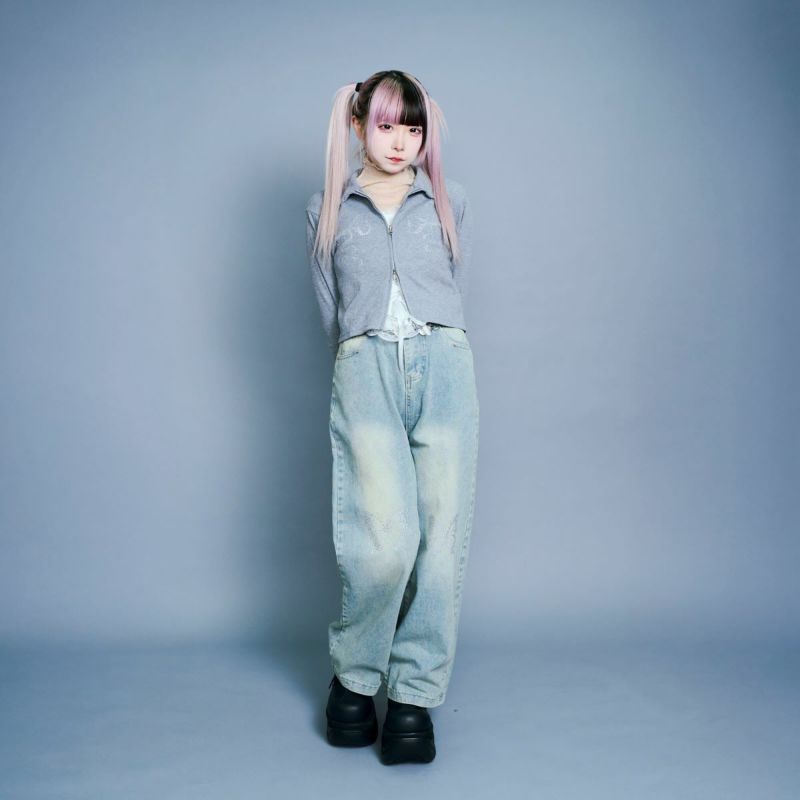 ラインストーンポロシャツ09