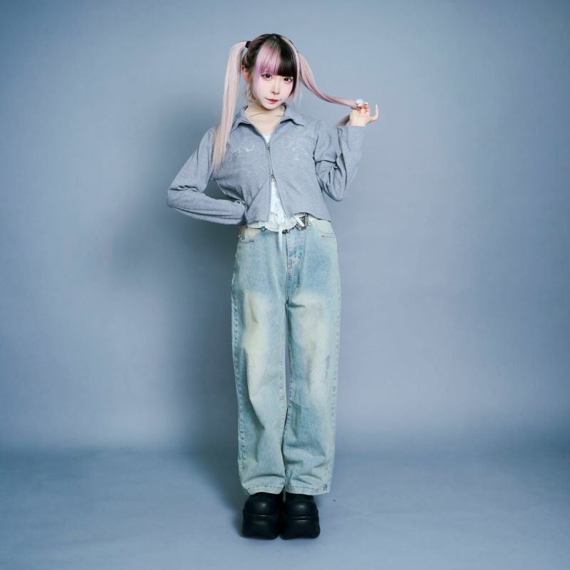 ラインストーンポロシャツ11