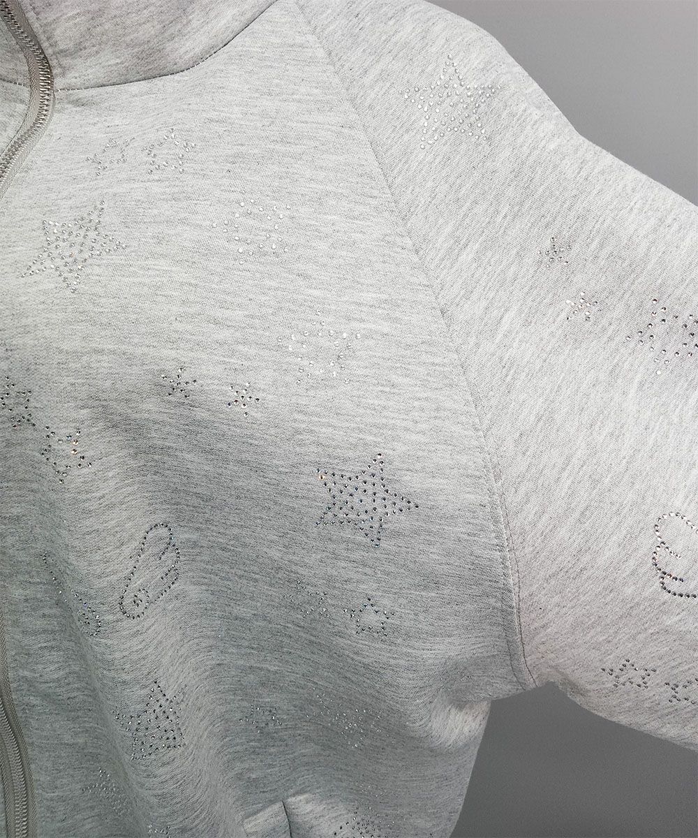 ラインストーンハイネックパーカー5