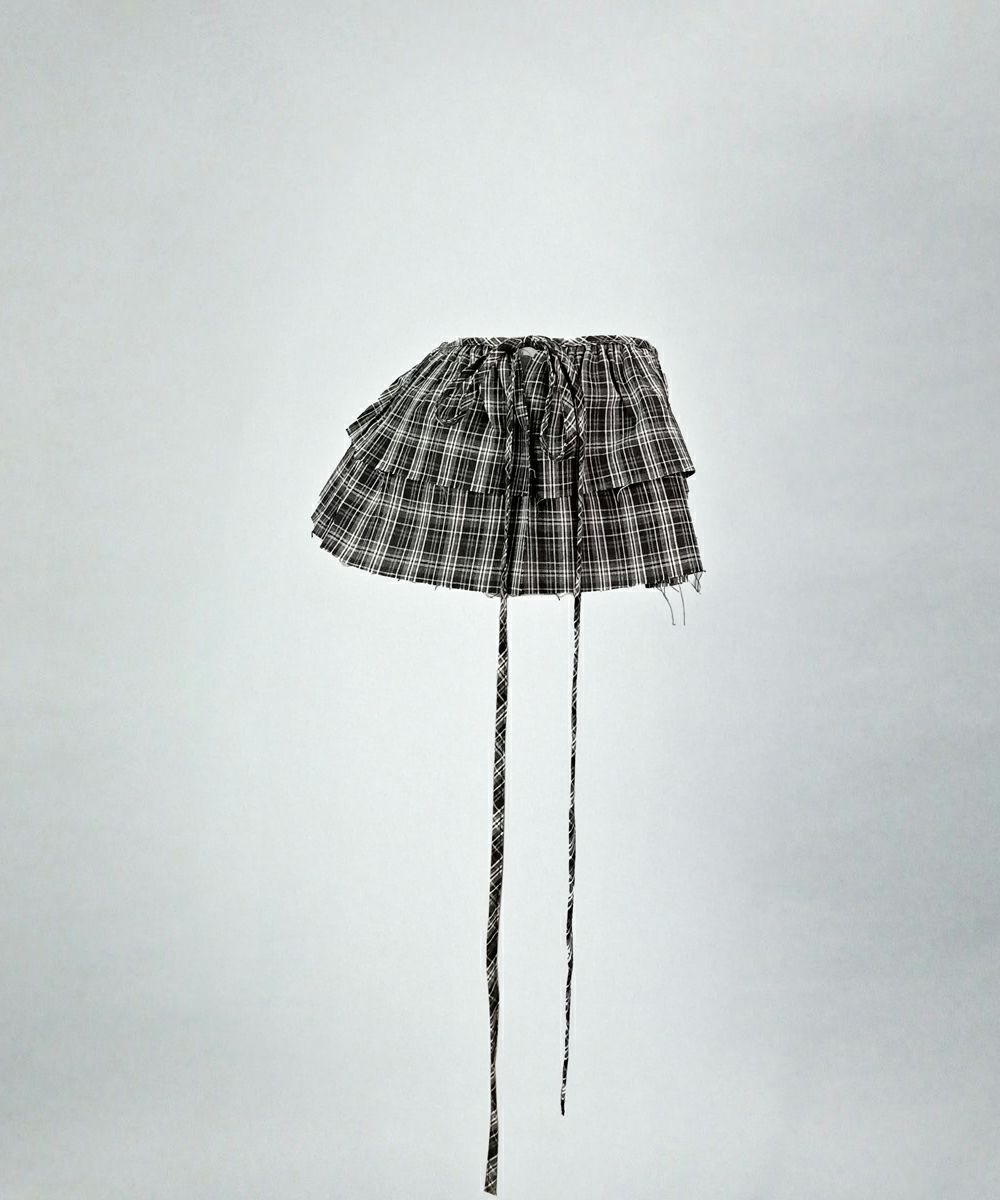 チェックラップスカート