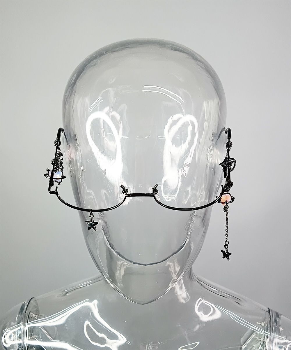 オールブラックチャーム自撮りメガネ