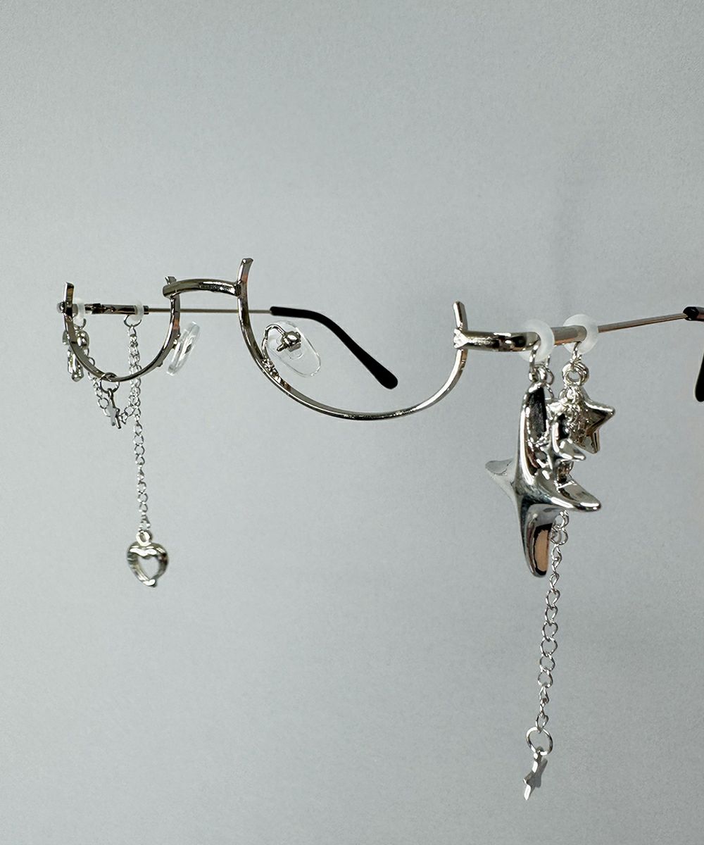 オールブラックチャーム自撮りメガネ