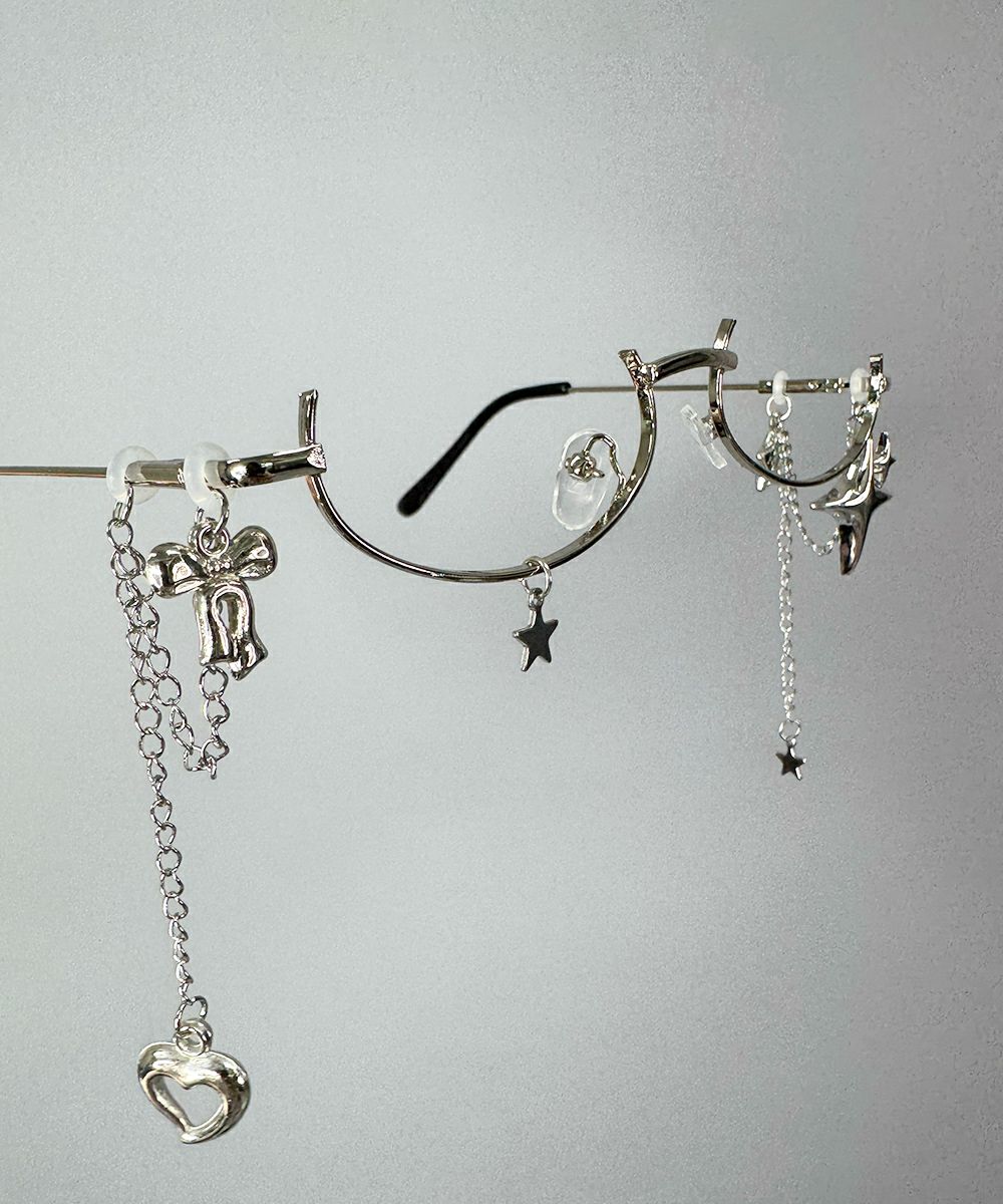 オールブラックチャーム自撮りメガネ