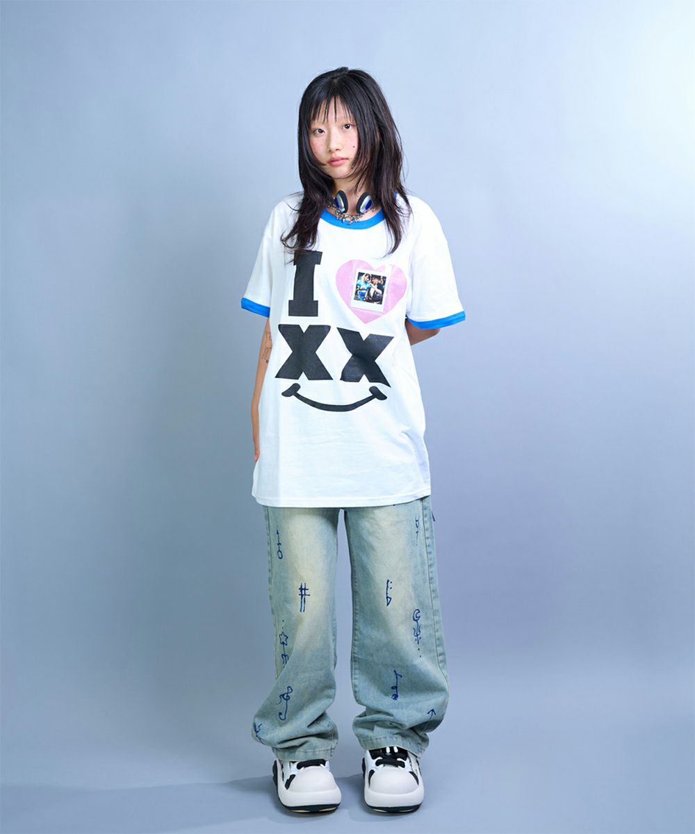 アイラブXXリンガーTシャツ