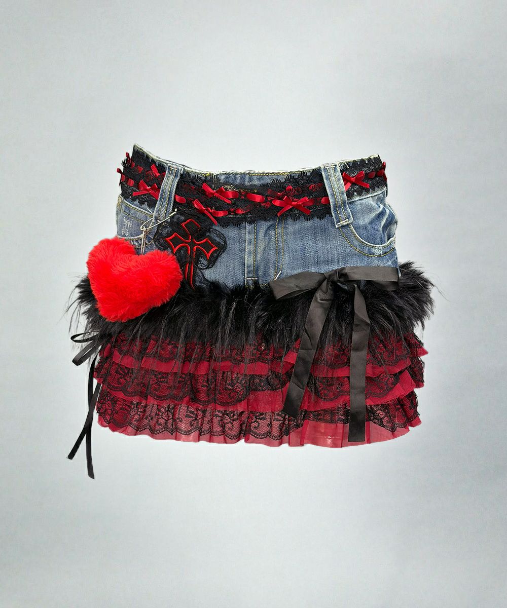  極彩Y2Kリメイクフリルスカート11